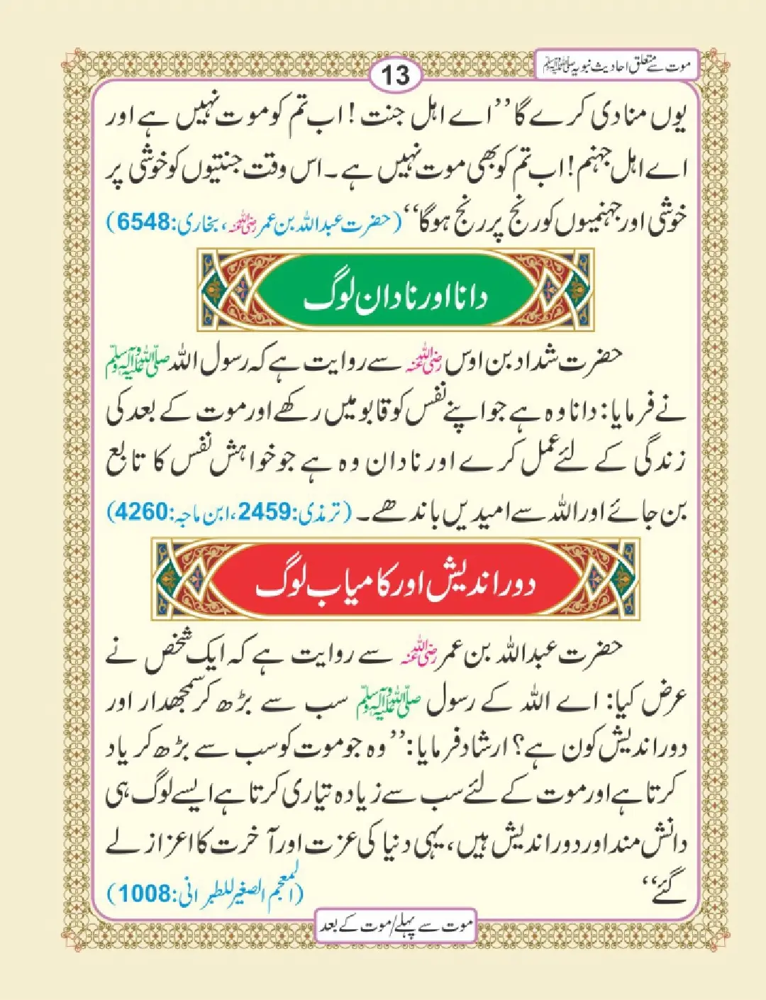 موت سے پہلے اور موت کے بعد page 17
