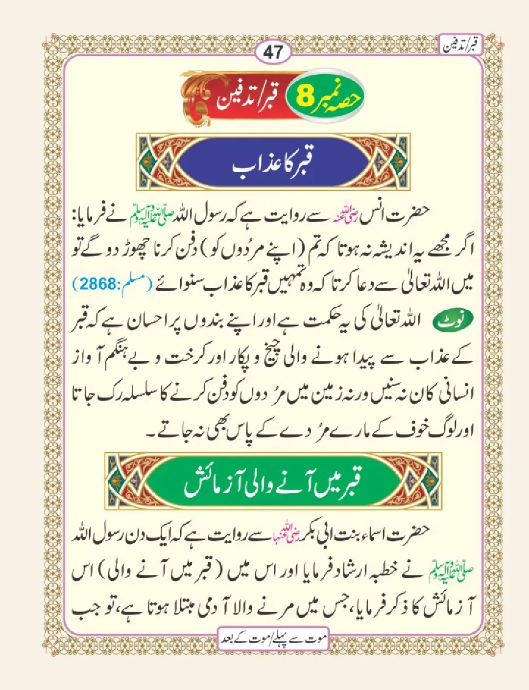 موت سے پہلے اور موت کے بعد page 51
