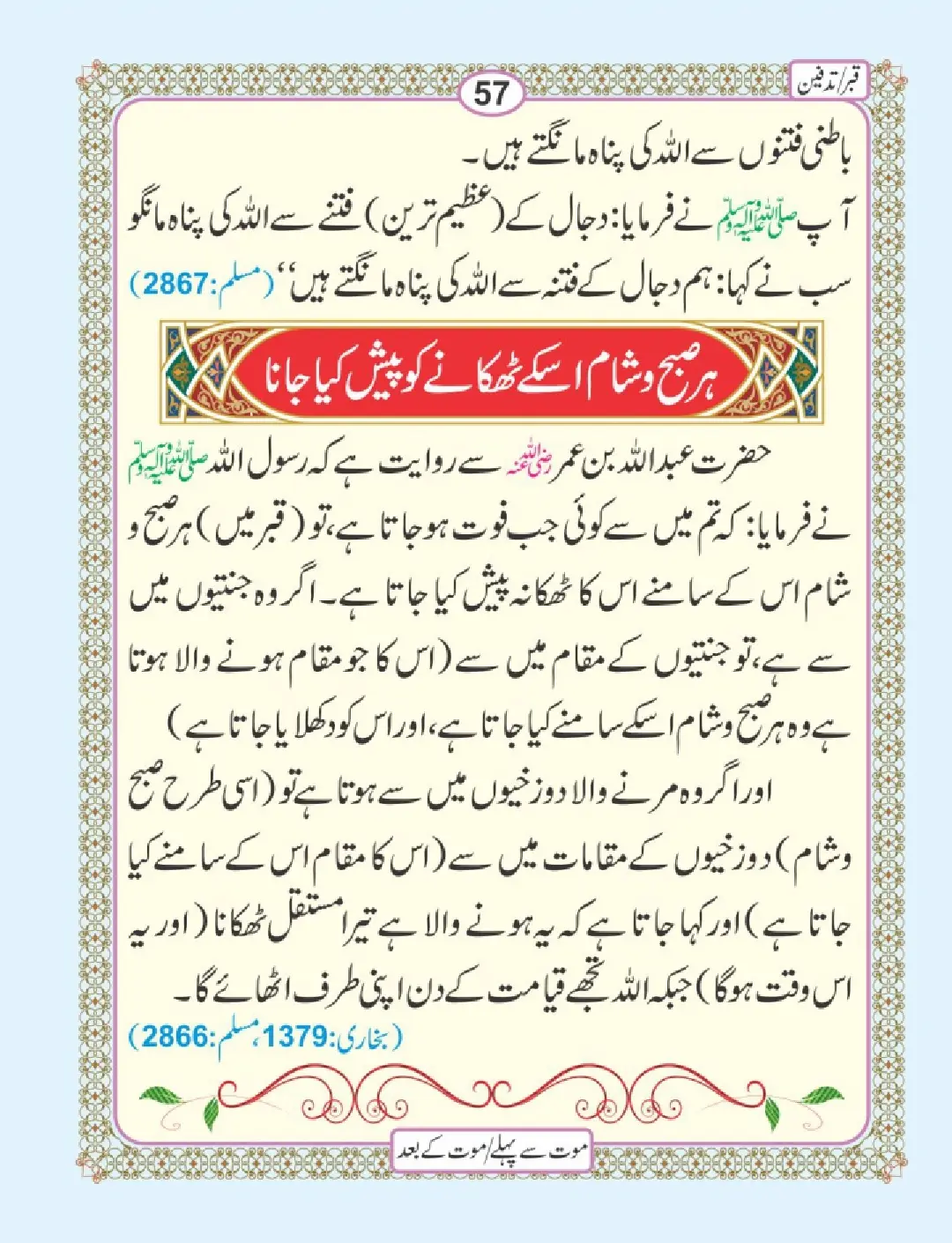 موت سے پہلے اور موت کے بعد page 61