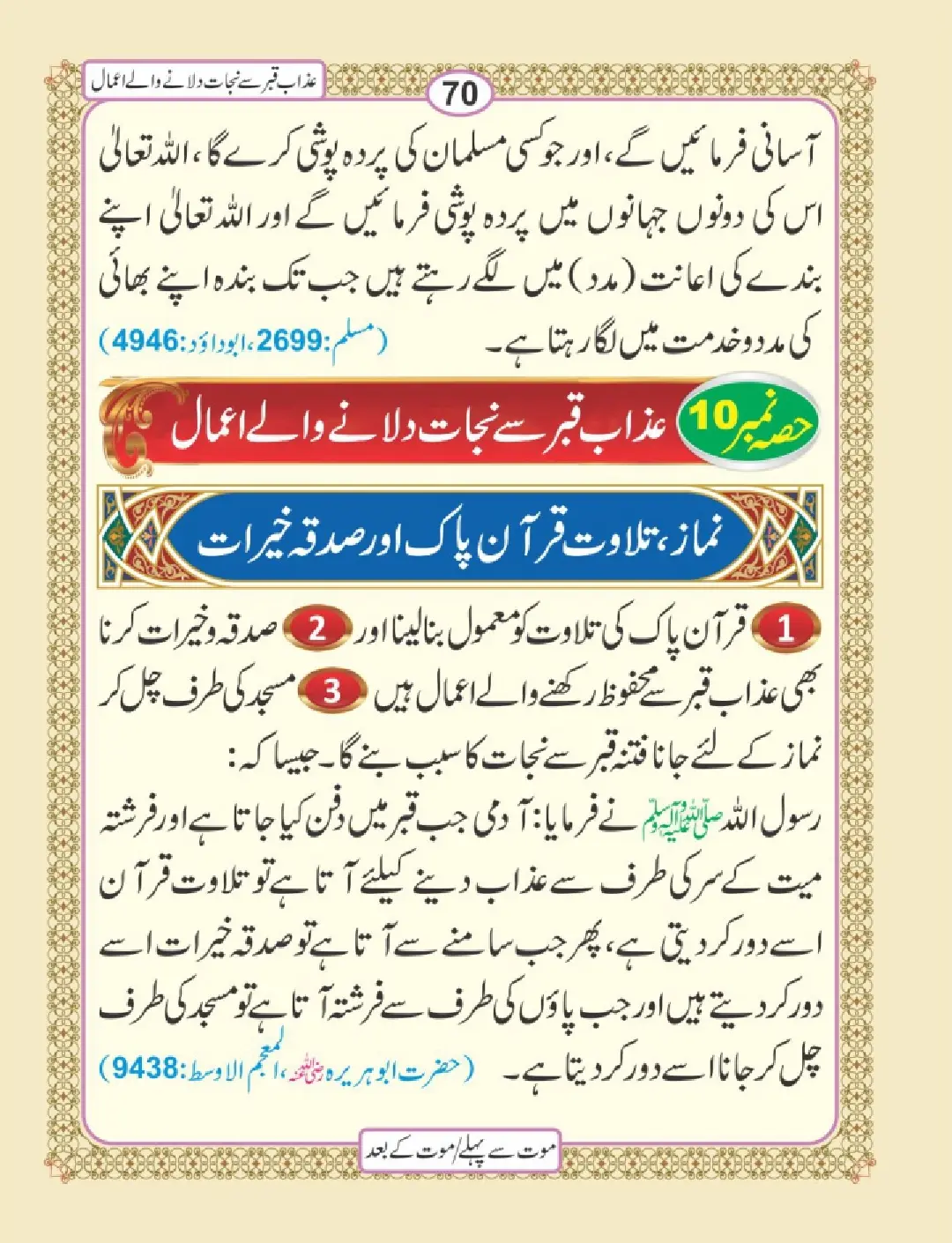 موت سے پہلے اور موت کے بعد page 74