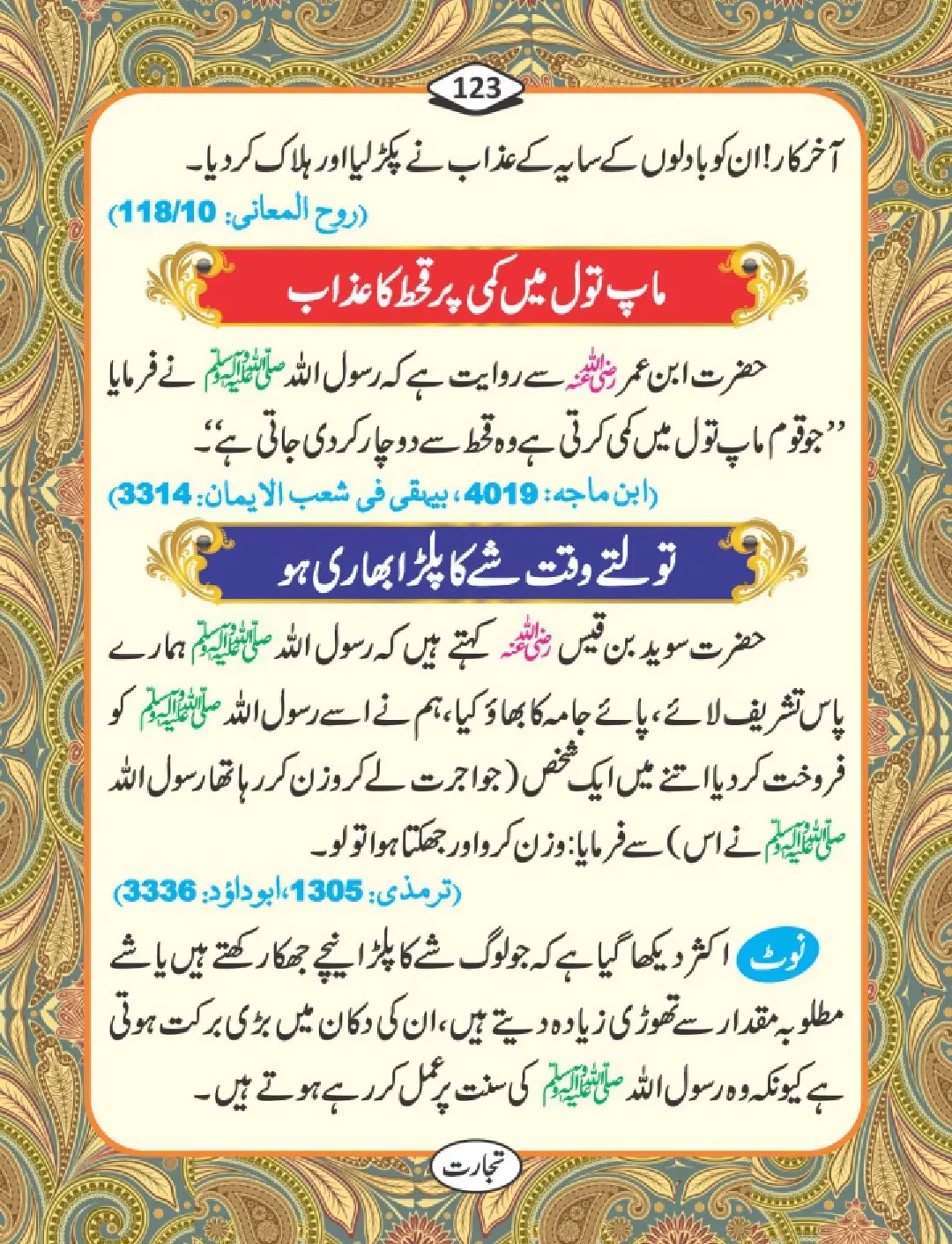 تجارت کے فضائل page 124
