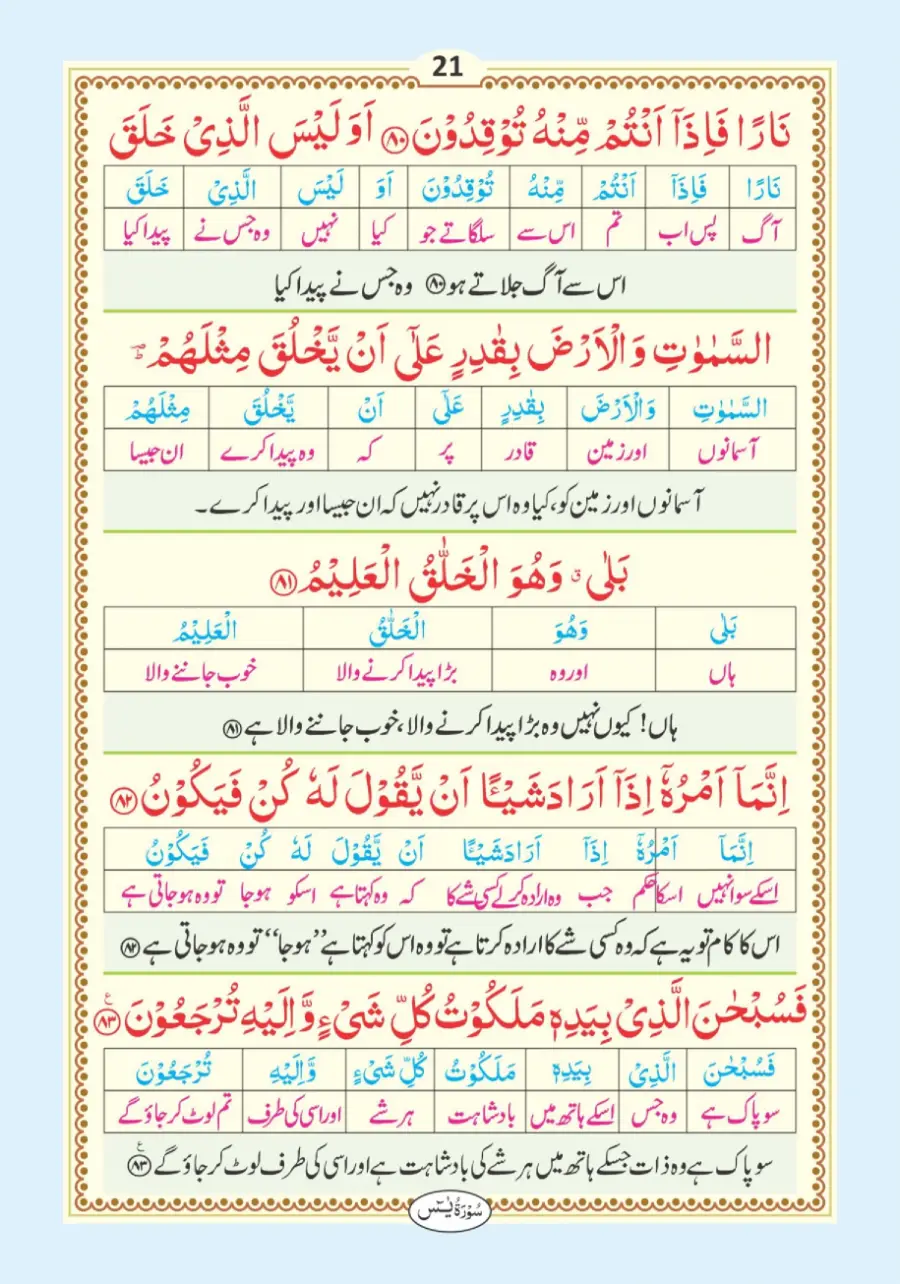 سورہ یٰسین page 22
